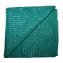 Sciarpa di cotone - verde verde-turchese - lurex argento - foulard quadrato
