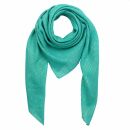 Cotton Scarf - green-turquoise green Lurex gold - squared...