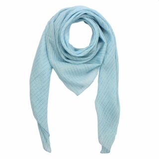 Cotton Scarf - blue - light Lurex gold - squared kerchief