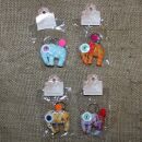 Doll with button-eyes - Elephant - Set of 4 - 05 - Keychain