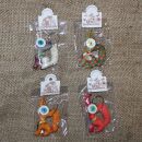 Doll with button-eyes - Wolf - Set of 4 - 01 - Keychain