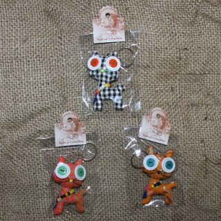 Doll with button-eyes - Cheeky Cat - Set of 3 - 01 - Keychain