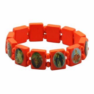 Wooden Wristband - Christian Religion - orange