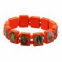 Pulsera de Madera - Religión Christiano - naranja