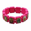 Wooden Wristband - Christian Religion - pink