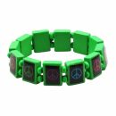 Wooden Wristband - Peace - green