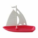 Kleines Segelboot - pink-weiß - DDR Spielzeug
